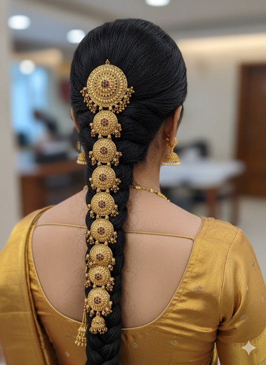 Jadai billa golden ruby -short Aksha Trends