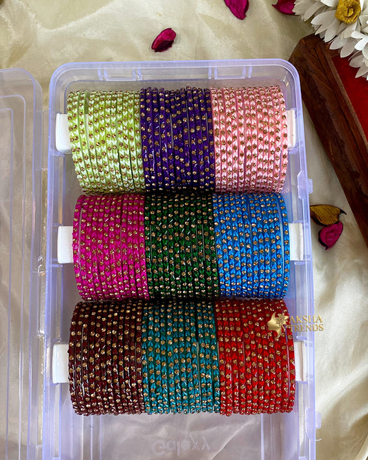 2.6 SIZE -Heart Glass Bangles (12pc /one colour) Aksha Trends