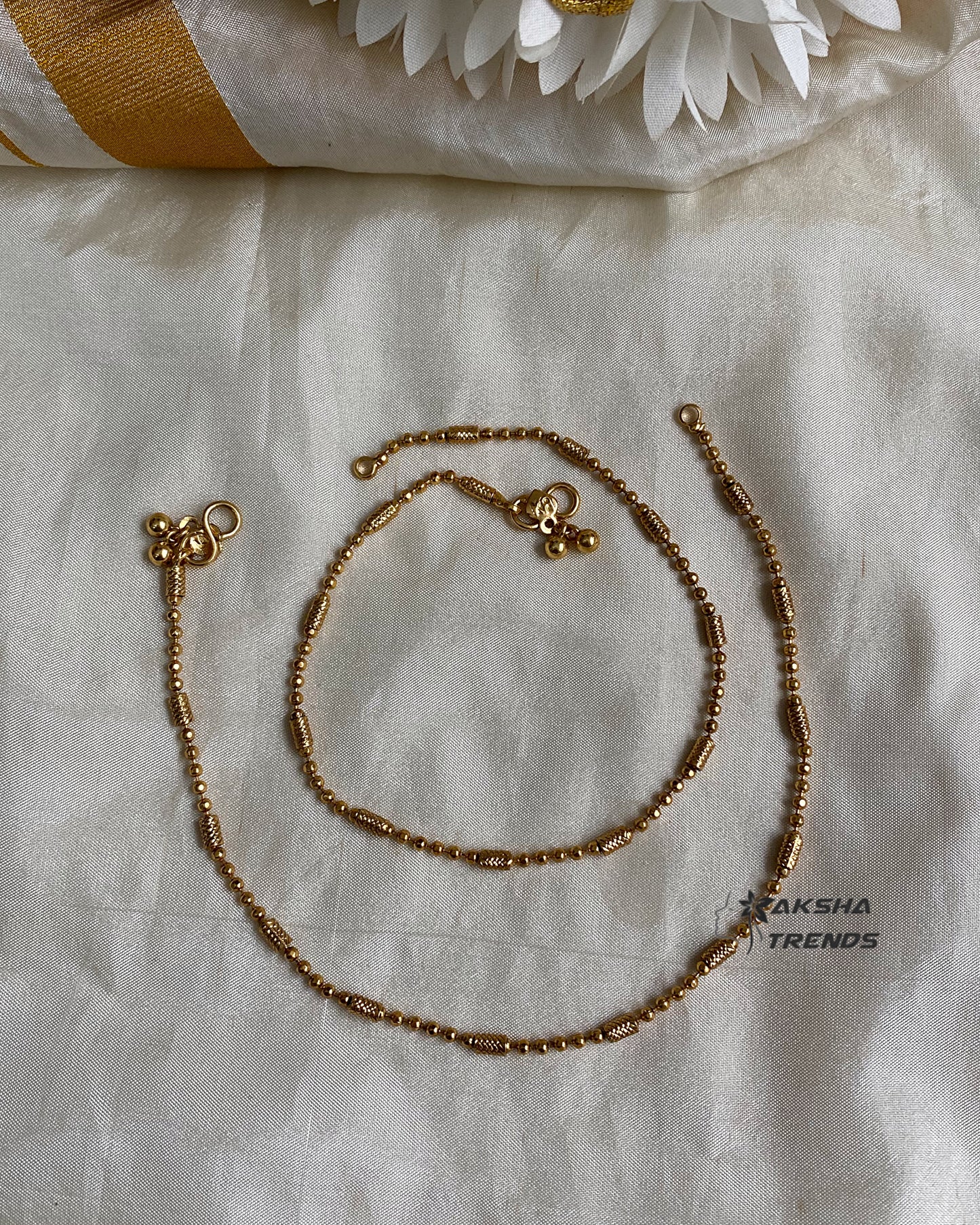 Premium gold Anklet / kolusu Aksha Trends