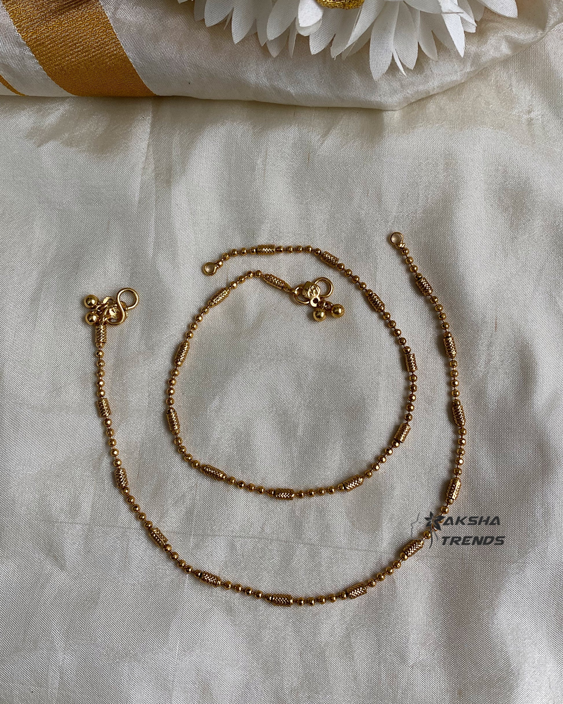 Premium gold Anklet / kolusu Aksha Trends