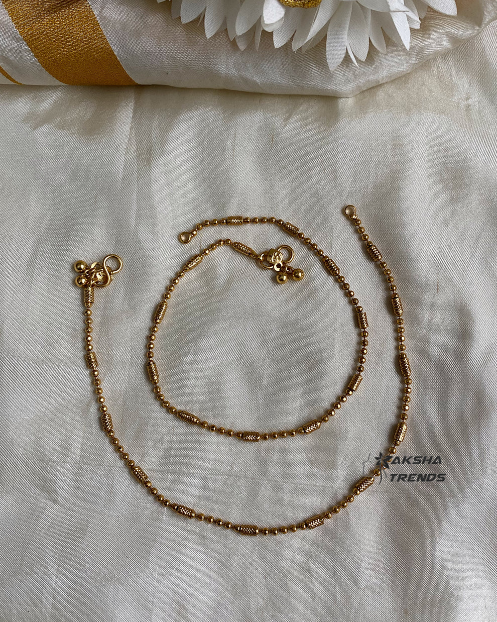 Premium gold Anklet / kolusu Aksha Trends 
