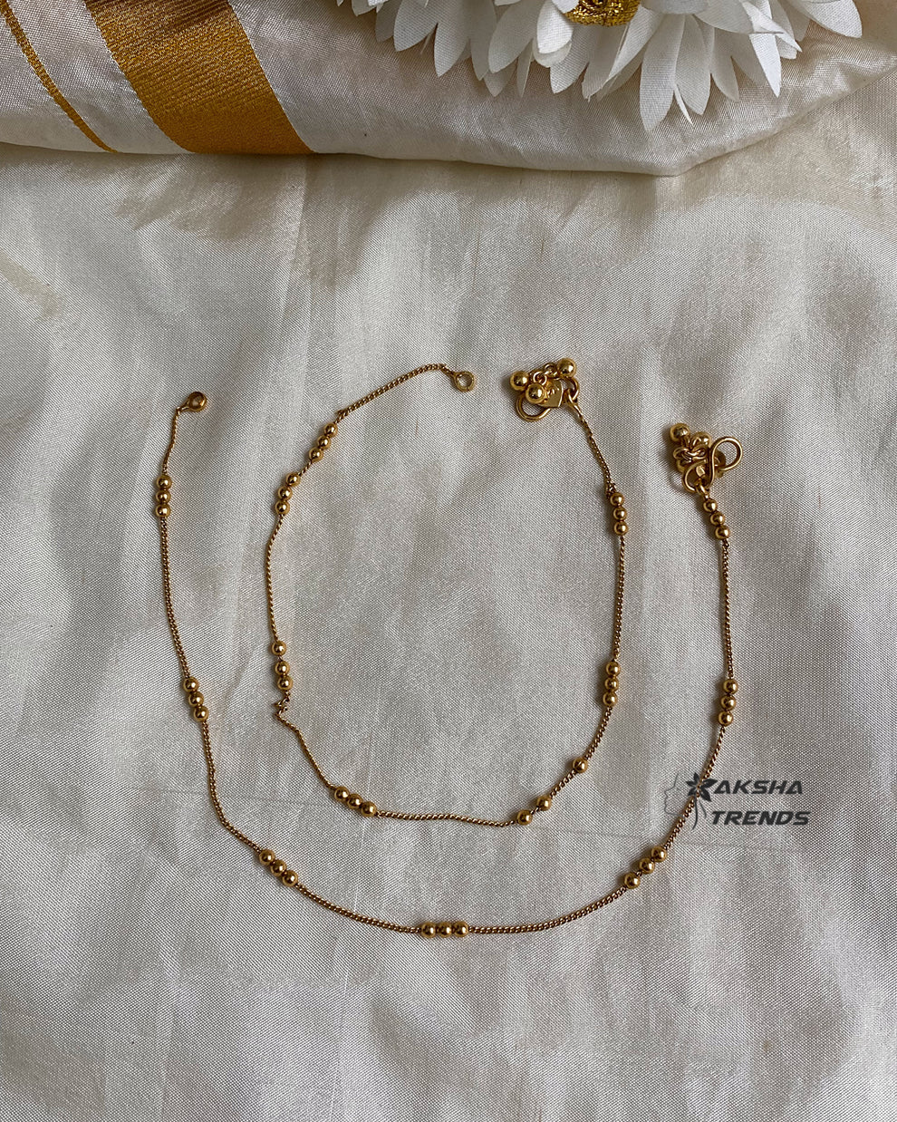 Premium gold Anklet / kolusu Aksha Trends 