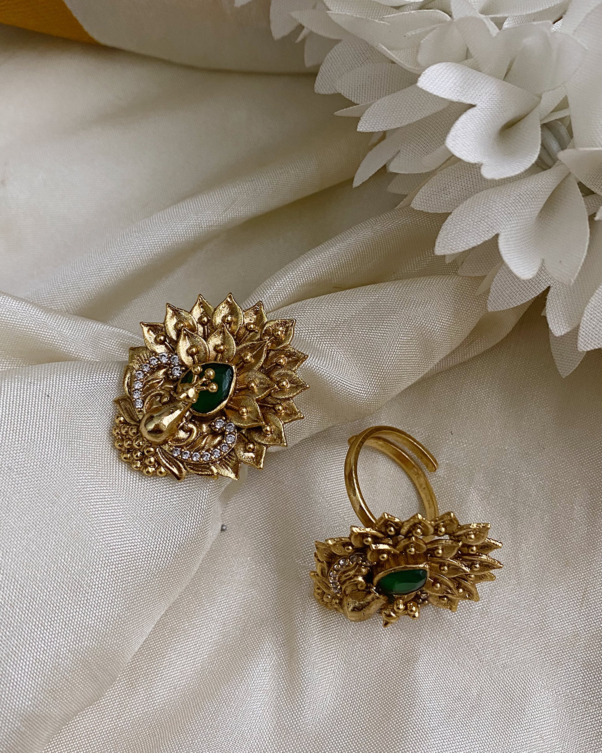 Peacock Rings -Green Aksha Trends