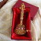 Golden Brass Pooja Bell With Hanuman Aksha Trends