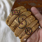 Antique golden bangles (6pc) Aksha Trends