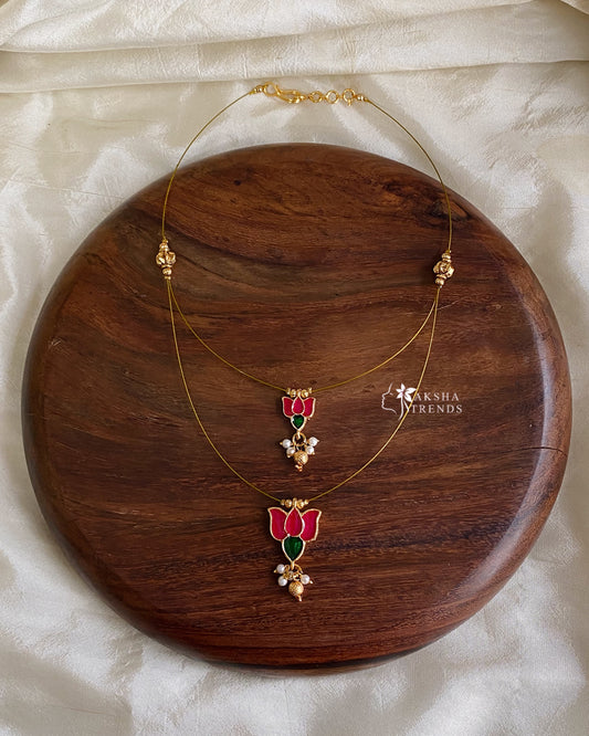 Invisible Necklace -2step lotus Aksha Trends