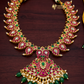 Premium jadau kemp necklace -Green Aksha Trends