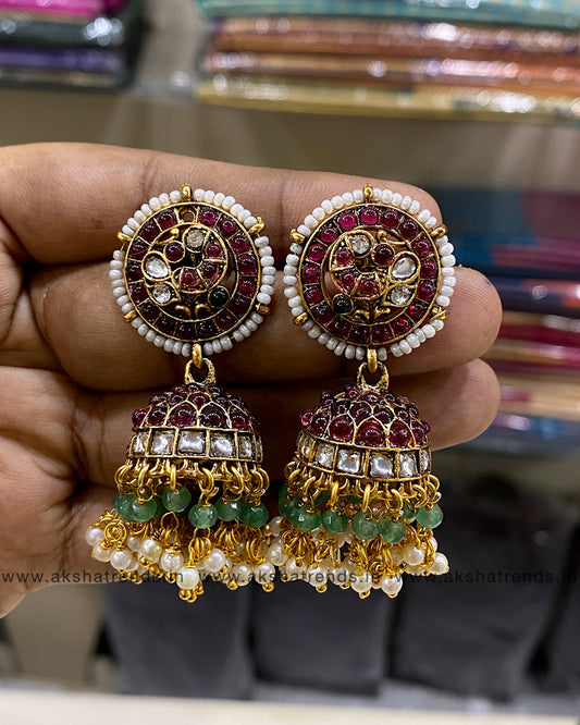 Antique kemp Jhumkas Aksha Trends
