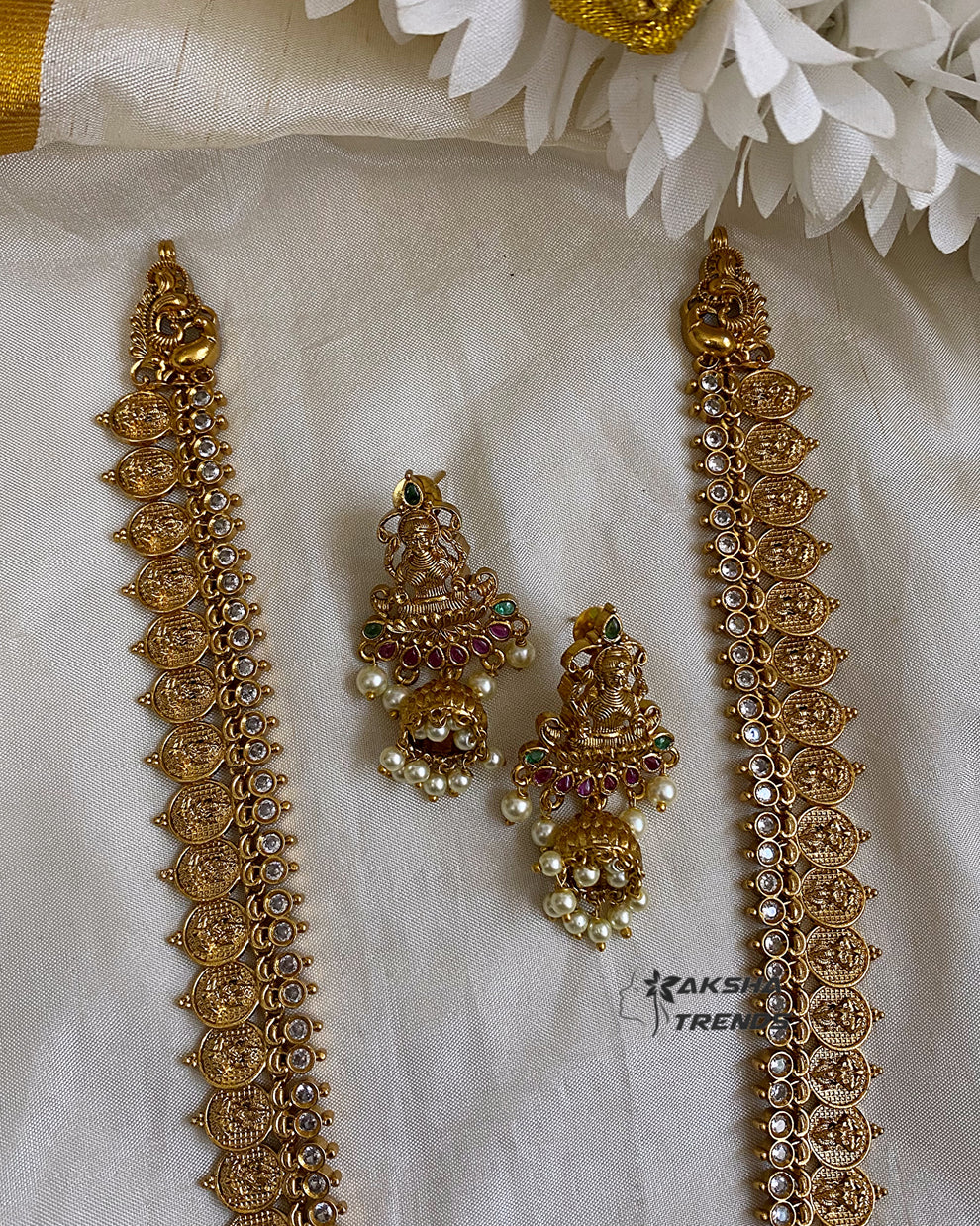 Lakshmi kadimalai gold haram Aksha Trends 