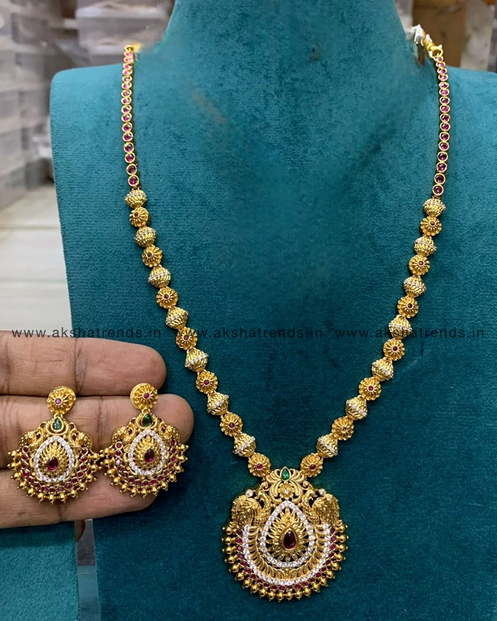 Premium Ruby haram Aksha Trends