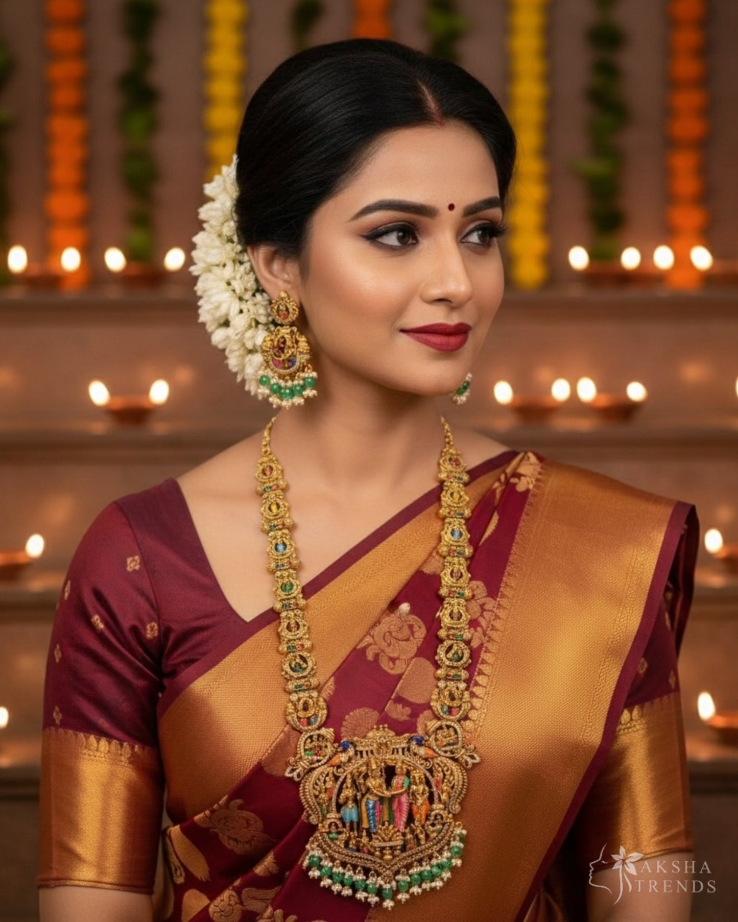 Meenakshi Thirukalyanam bridal Haram Aksha Trends