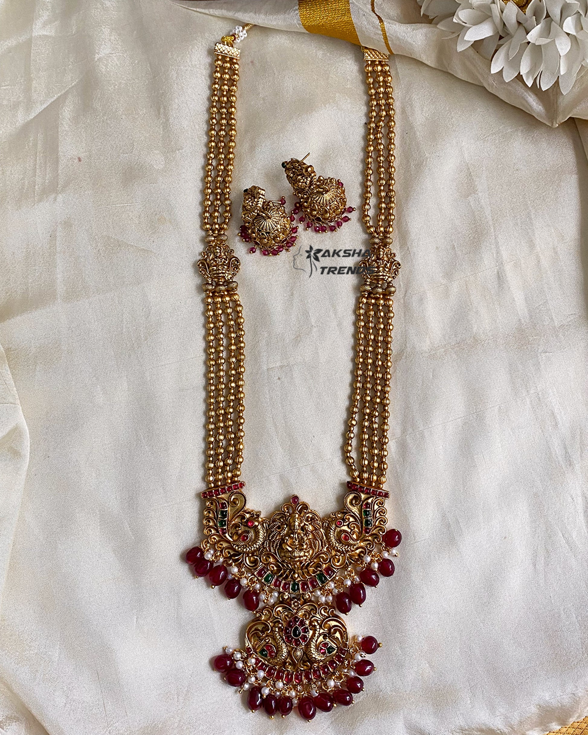Antique lakshmi haram -Ruby Aksha Trends