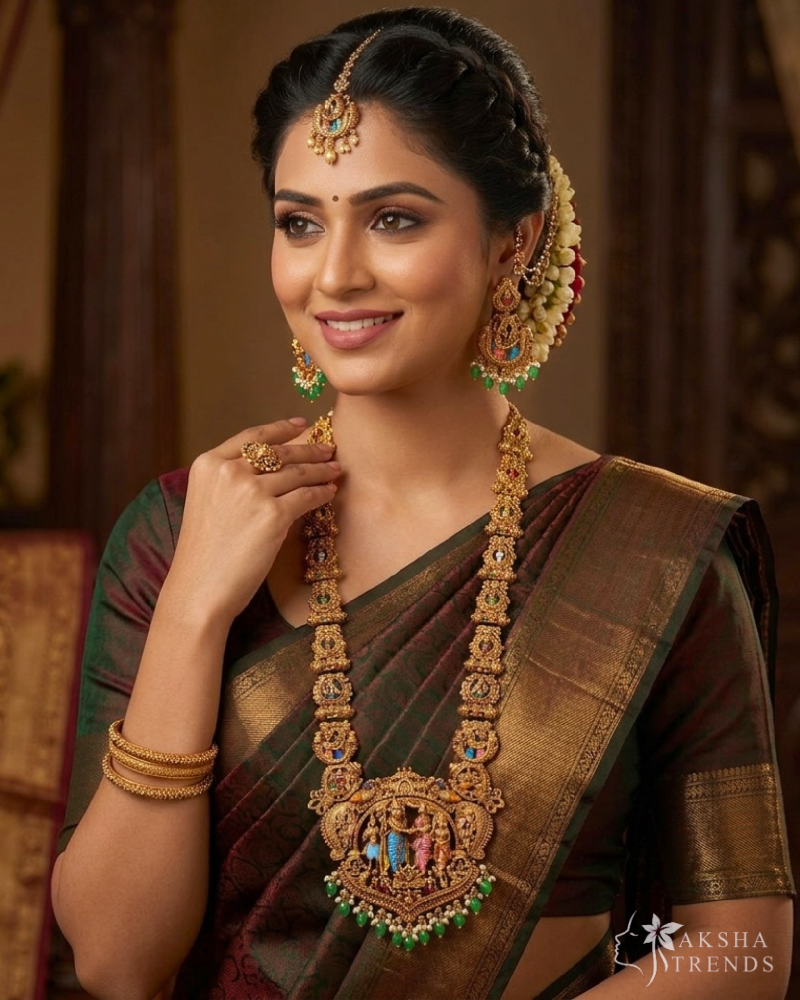 Srinivasa Thirukalyanam bridal Haram Aksha Trends