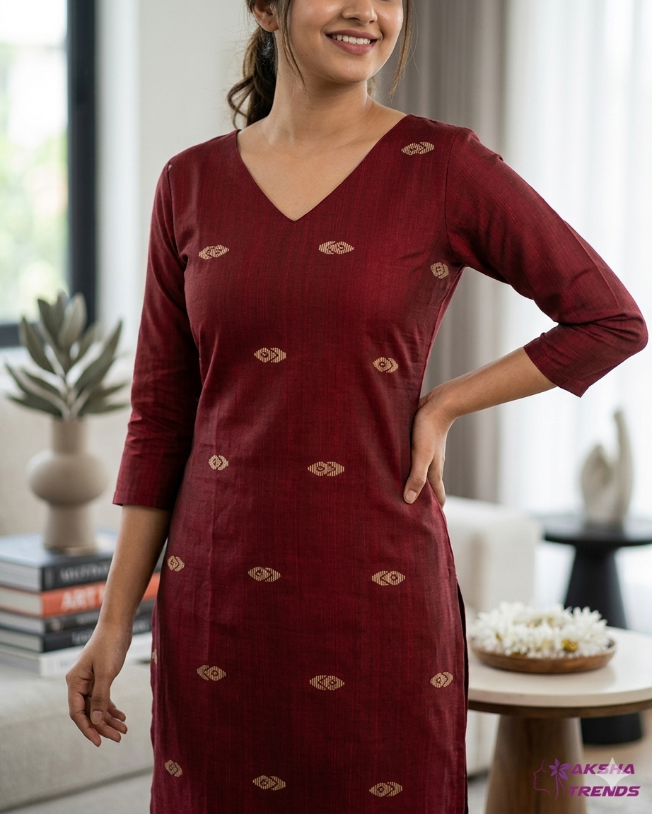 Raw Silk cotton Kurti (XL) Aksha Trends