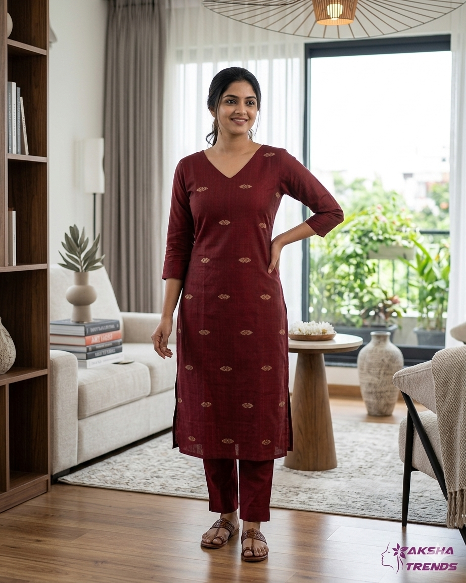 Raw Silk cotton Kurti (XL) Aksha Trends 