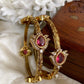 Lotus gold bangles Ruby (2pc) Aksha Trends
