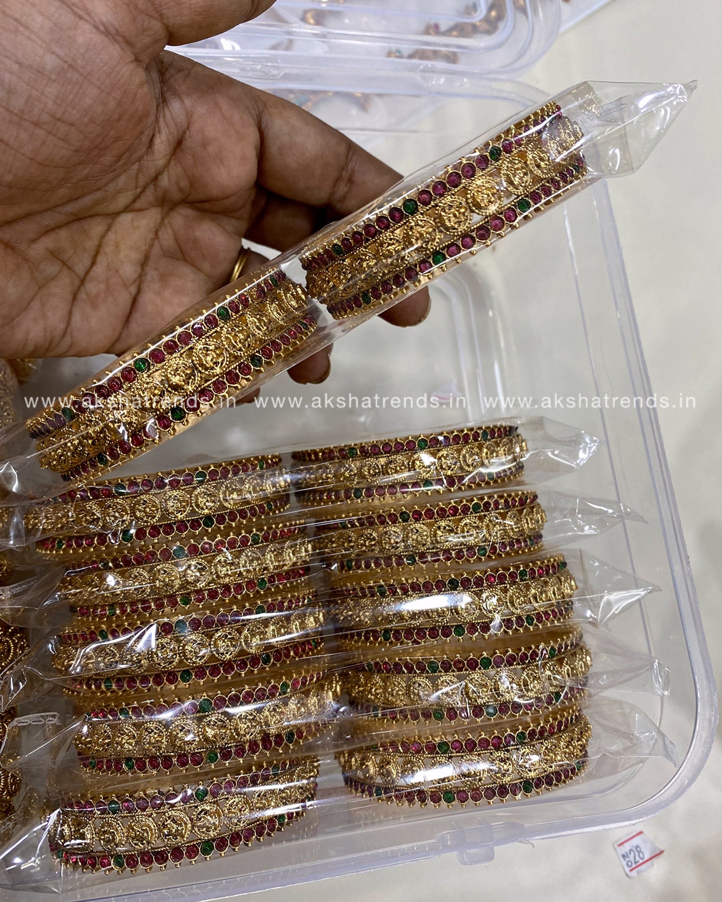 Lakshmi coin kemp bangles (2pc) Aksha Trends