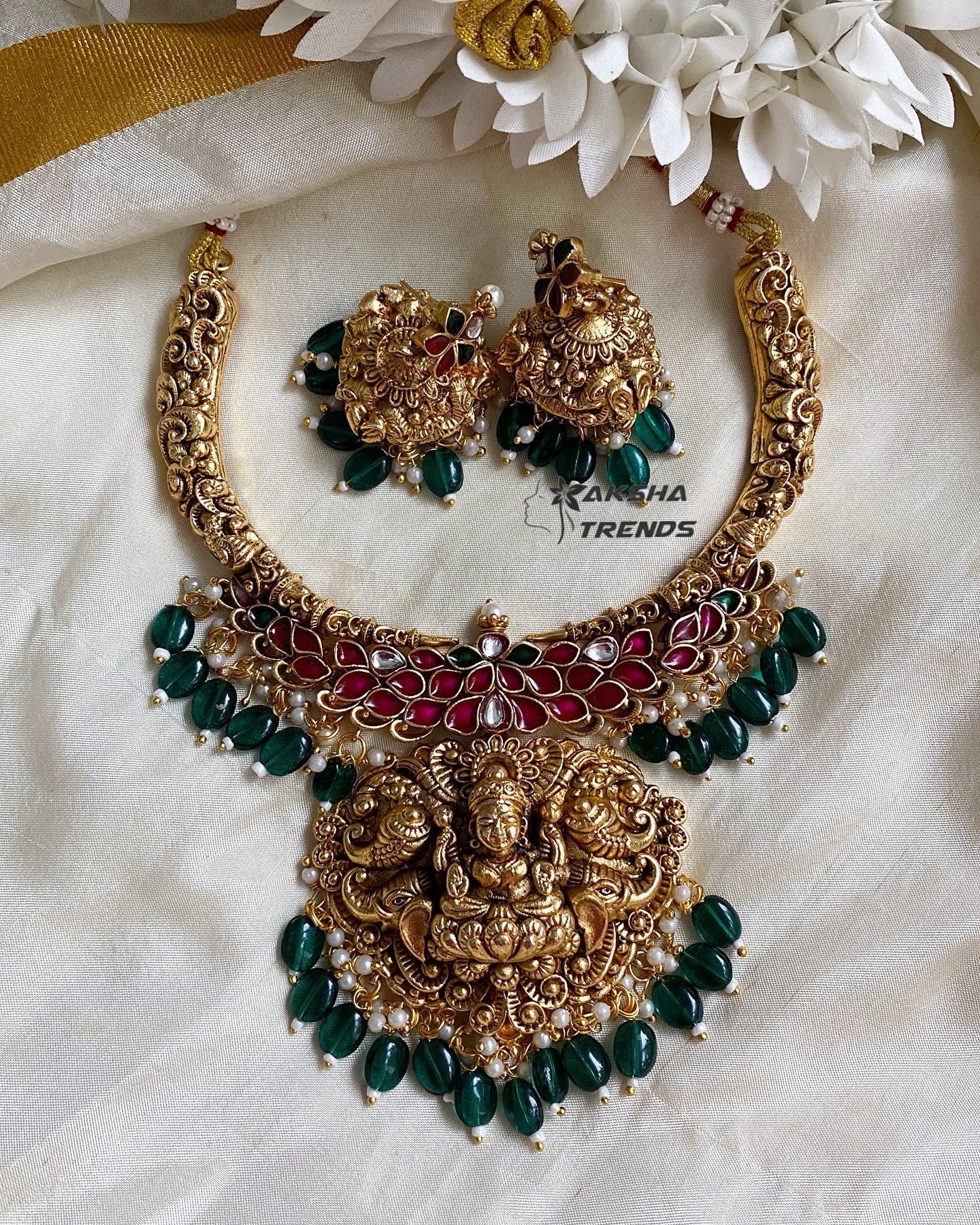 Nagasi Bridal Necklace -Green Aksha Trends