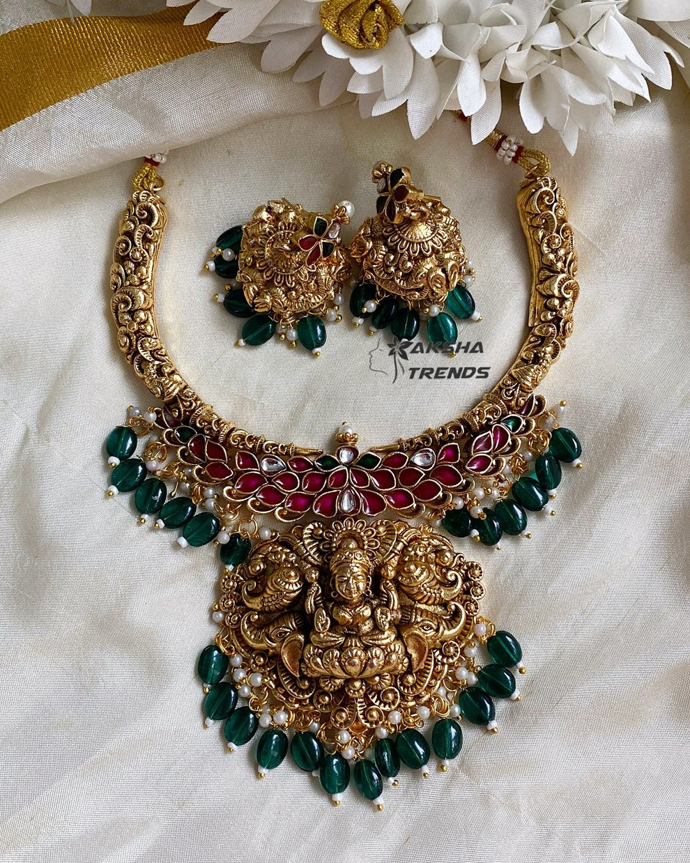 Nagasi Bridal Necklace -Green Aksha Trends 