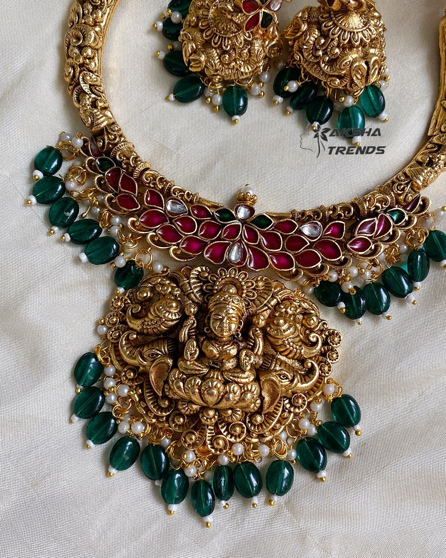 Nagasi Bridal Necklace -Green Aksha Trends