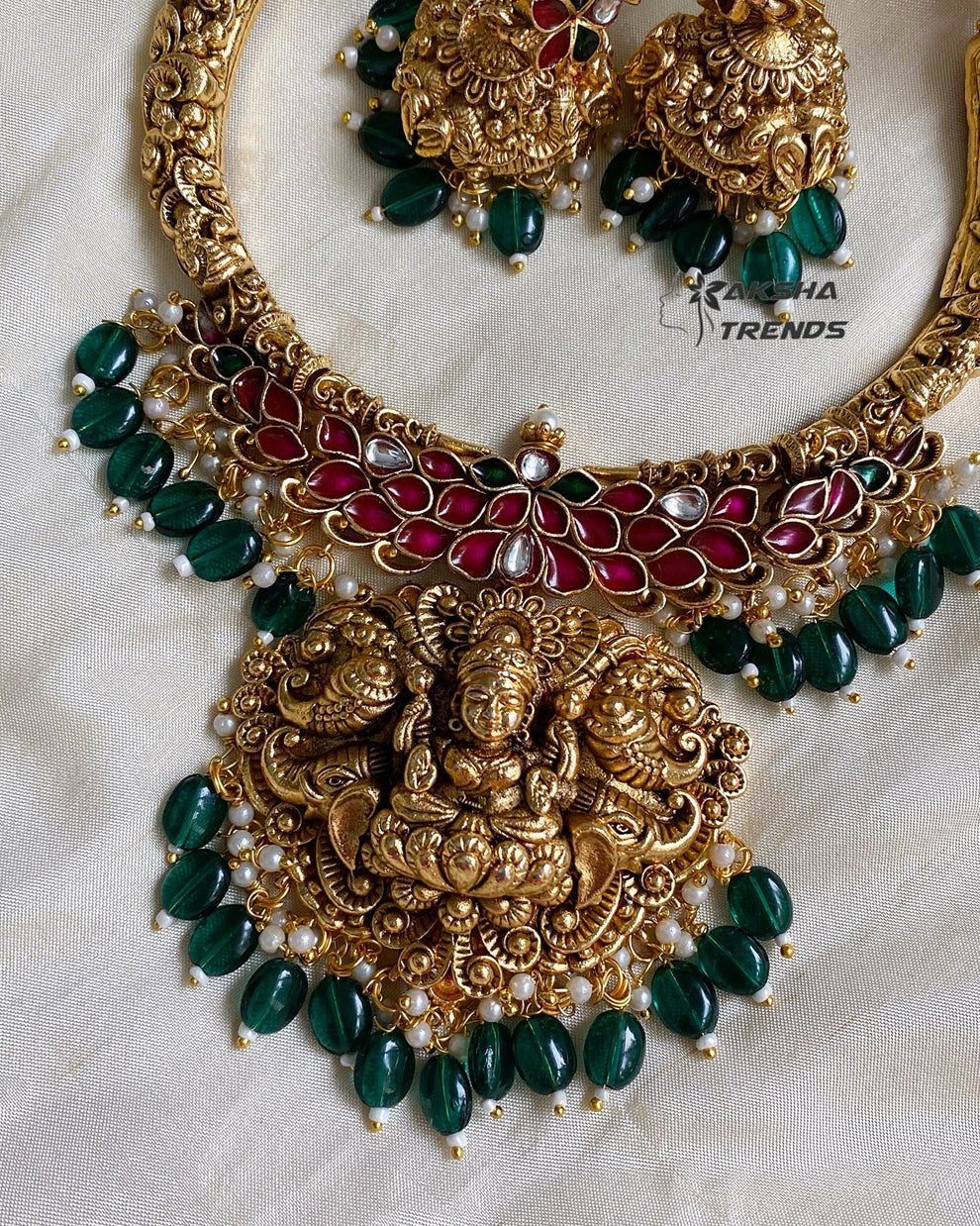 Nagasi Bridal Necklace -Green Aksha Trends 