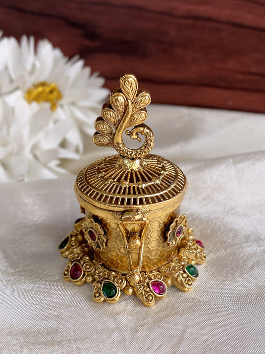 Kumkum box -Peacock Aksha Trends