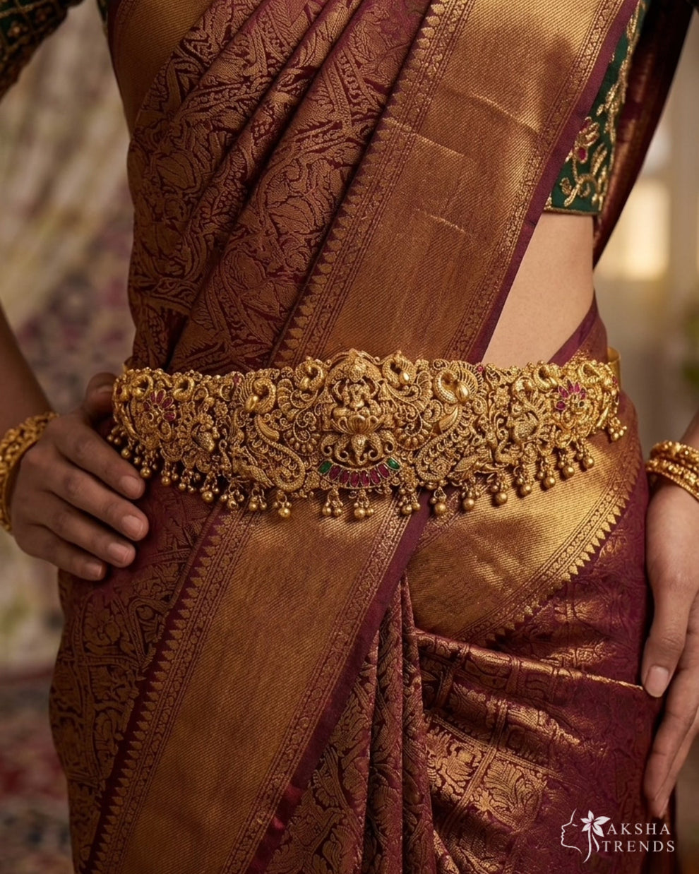 Antique bridal hipchain -Gold Aksha Trends 