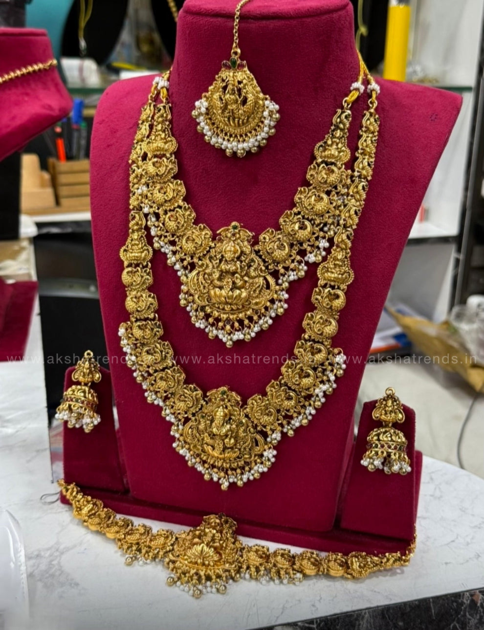 Golden Lakshmi bridal combo Aksha Trends 
