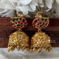 Peacock kemp jhumkas Aksha Trends