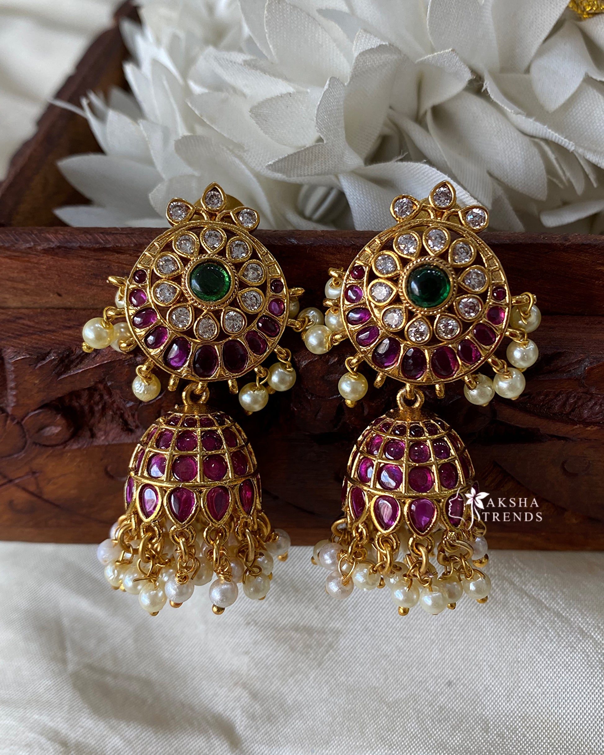 Premium kemp jhumkas Aksha Trends