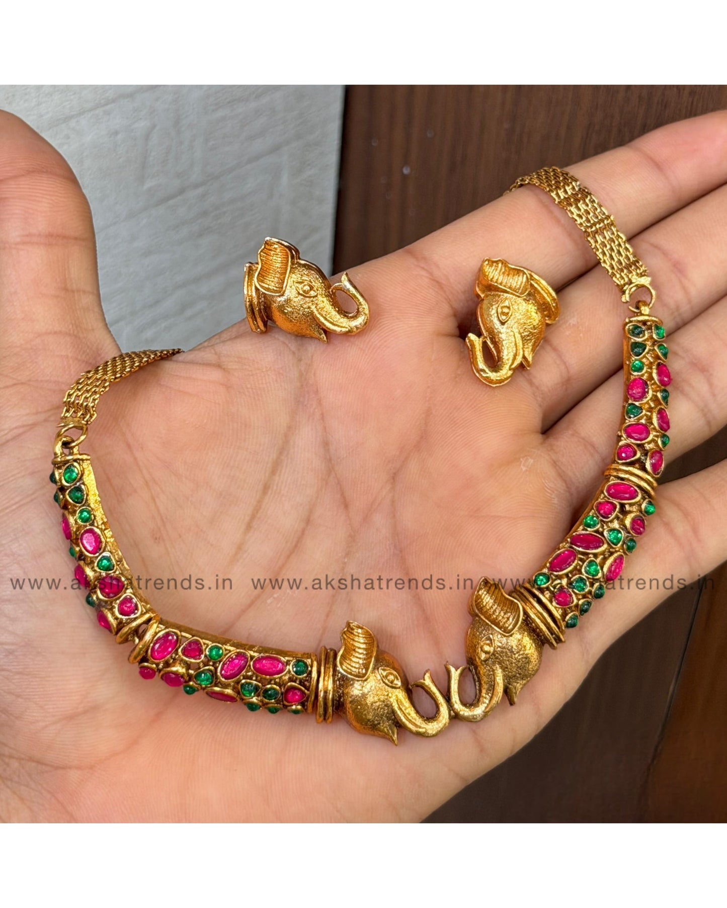 Antique Elephant choker Aksha Trends