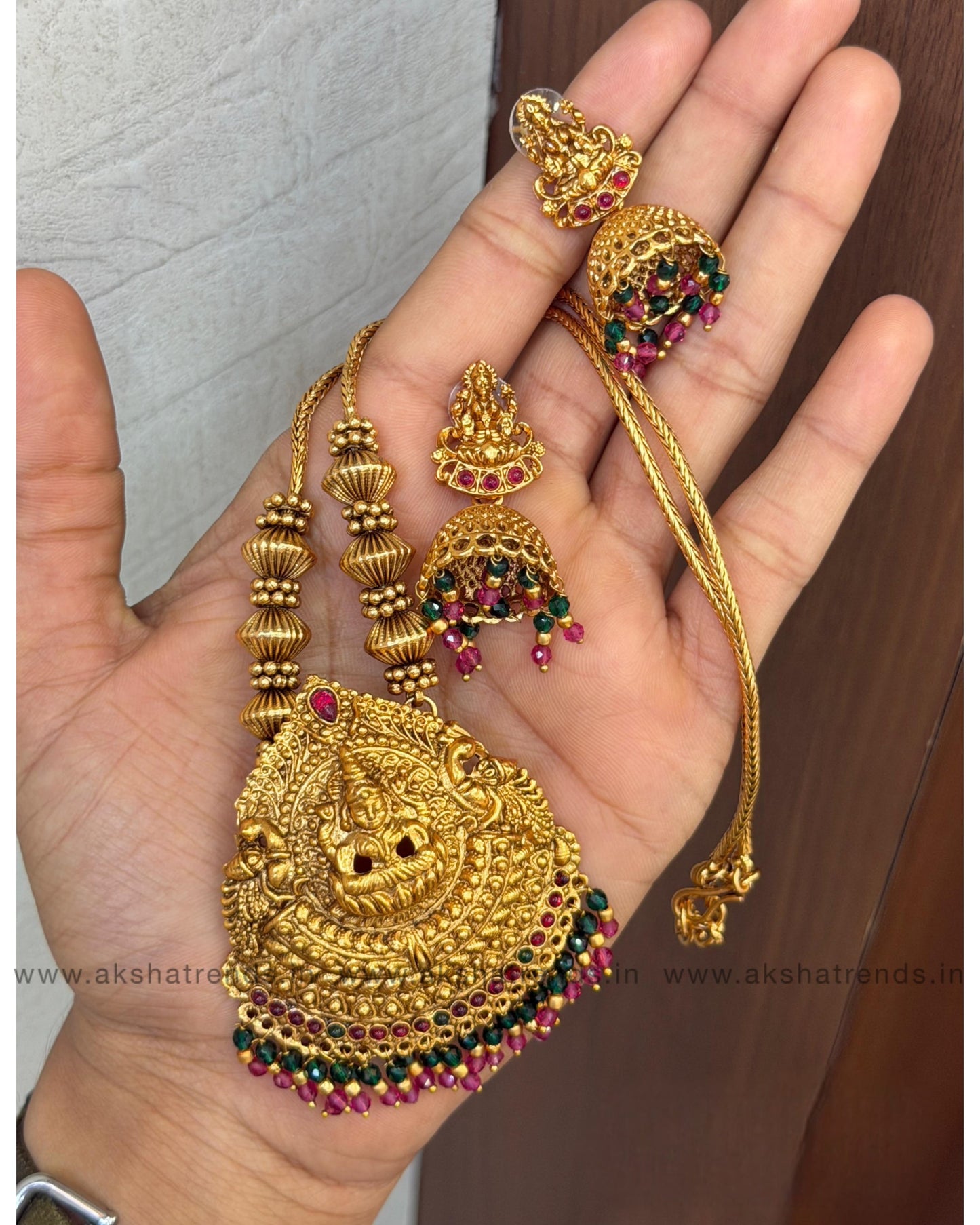 Antique lakshmi pendant chain Aksha Trends
