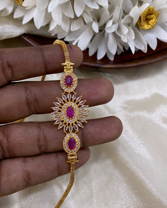 Chakra Mogappu chain -Ruby Aksha Trends