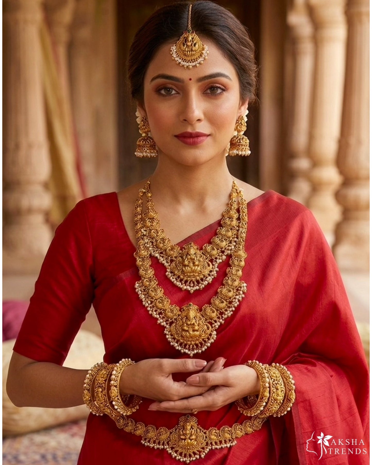 Golden Lakshmi bridal combo Aksha Trends