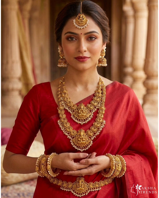 Golden Lakshmi bridal combo Aksha Trends