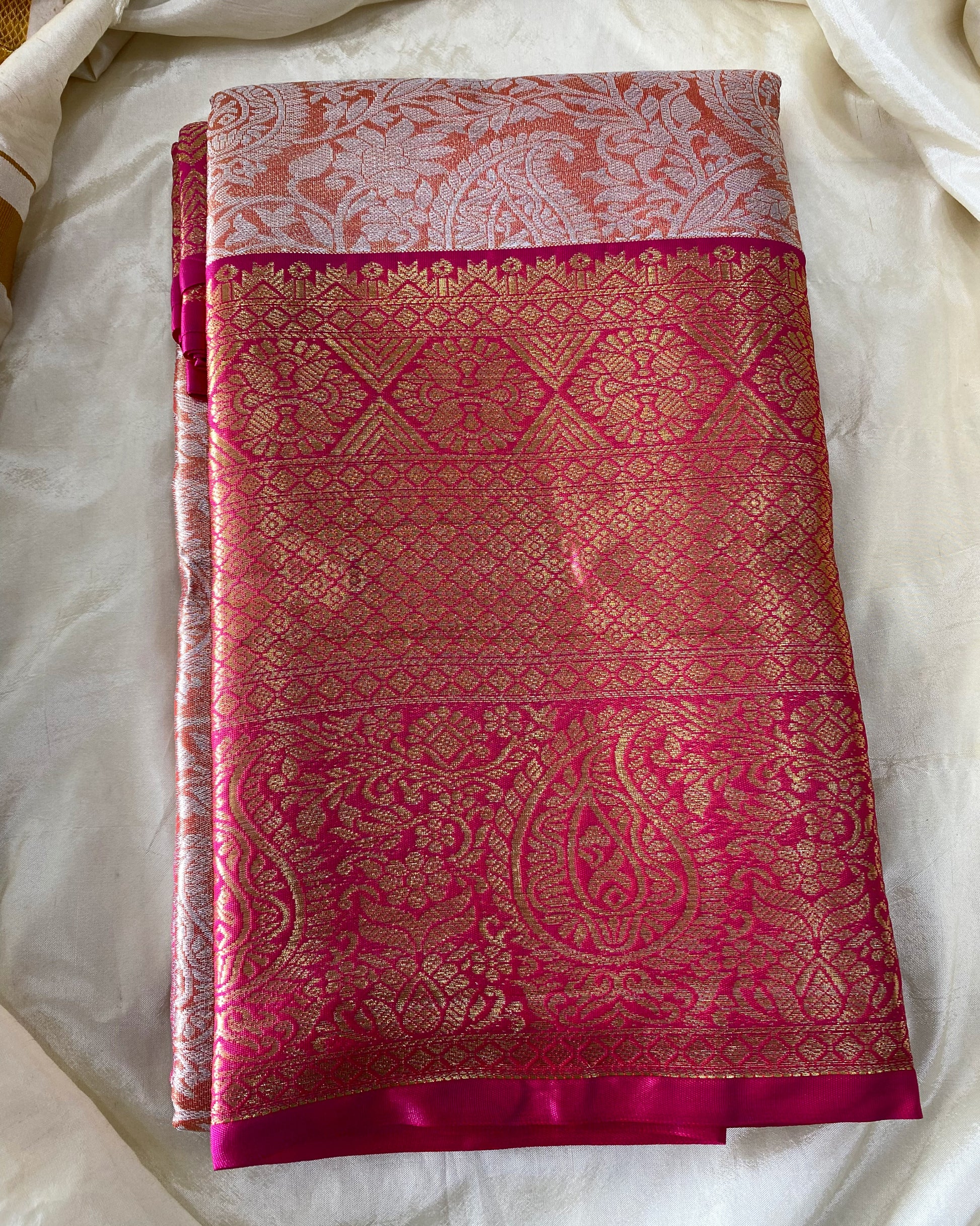 Bridal Silk Saree -Pink Aksha Trends