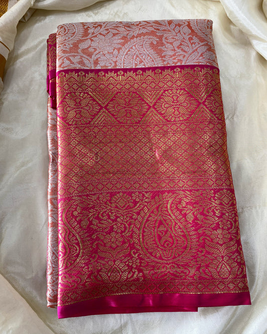 Bridal Silk Saree -Pink Aksha Trends