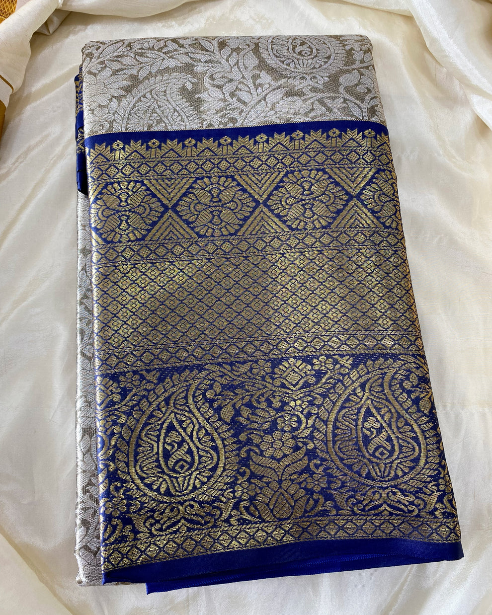 Bridal Silk Saree -Grey Aksha Trends 