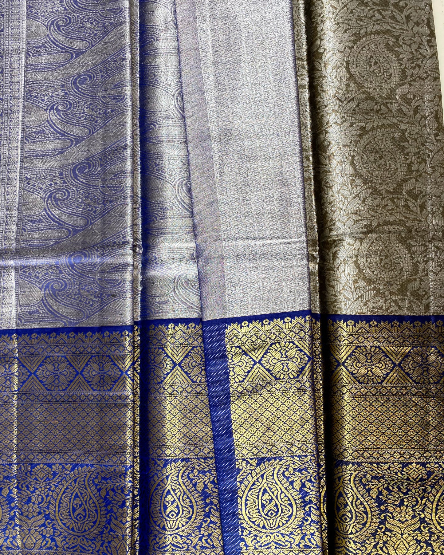 Bridal Silk Saree -Grey Aksha Trends