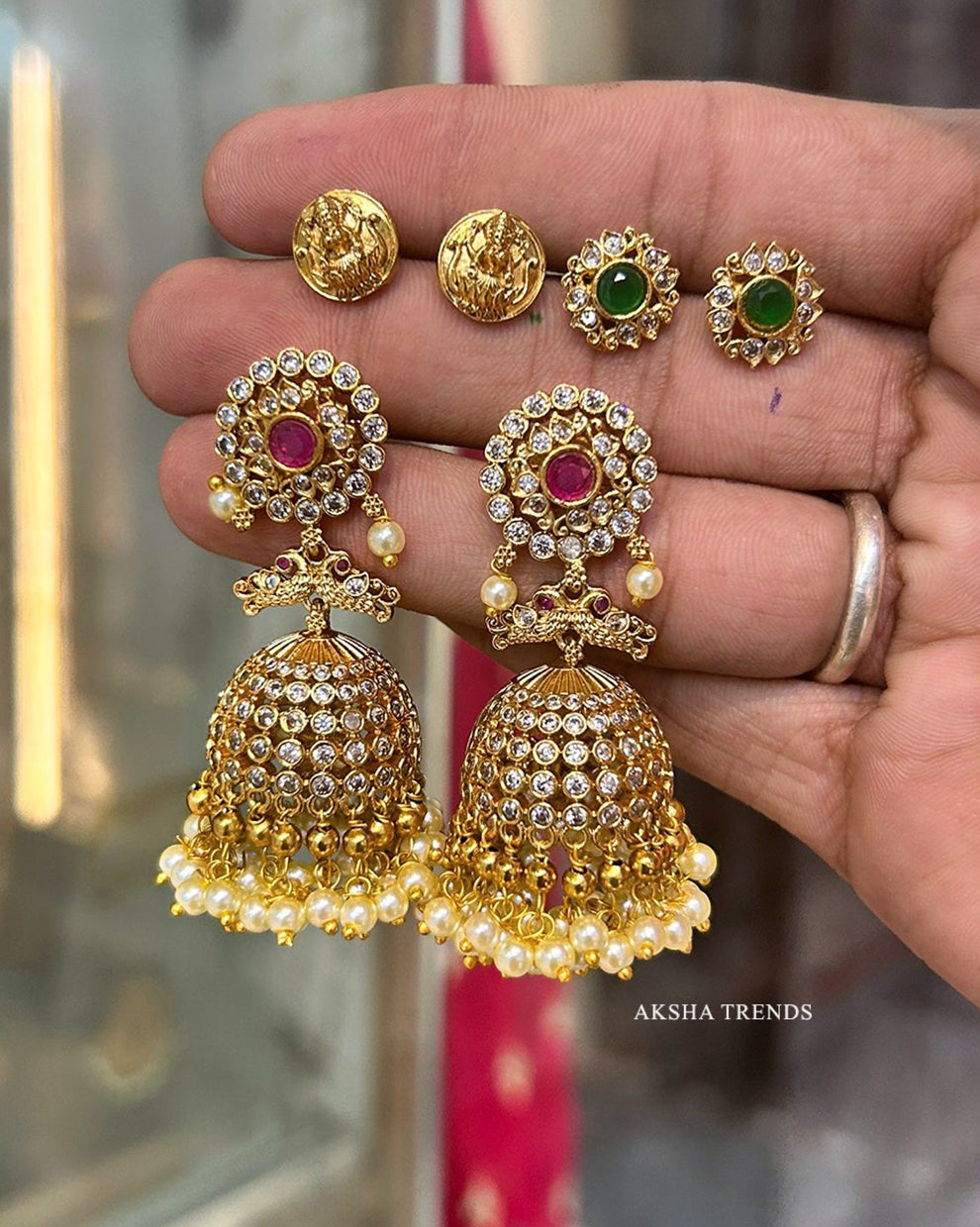 3in1 changeable Bridal Jhumka Aksha Trends 