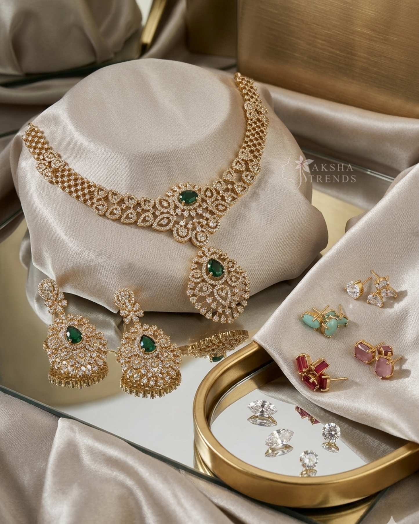 5in1 colour changeable diamond necklace Aksha Trends