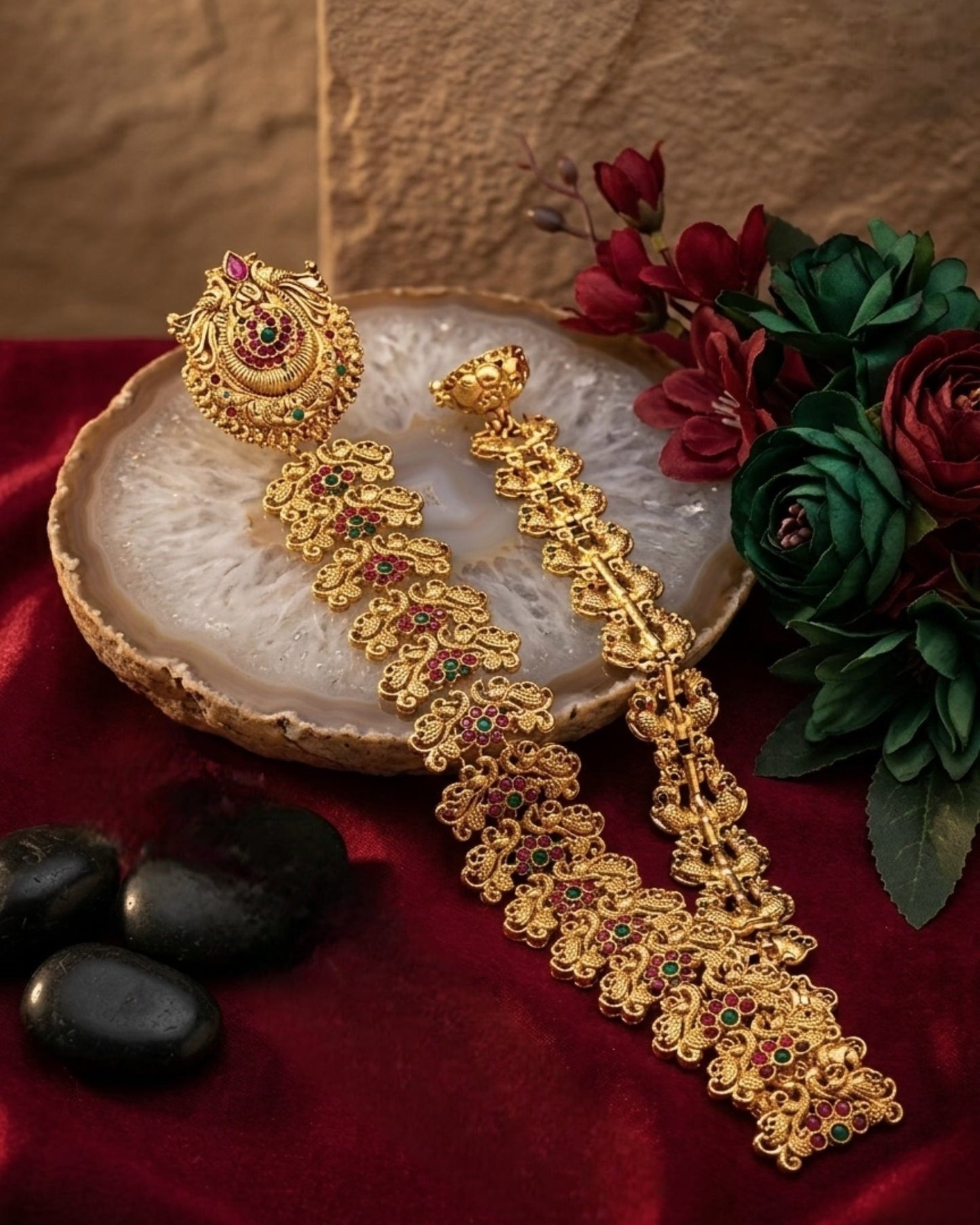 Floral Bridal Jadai billa -long Aksha Trends