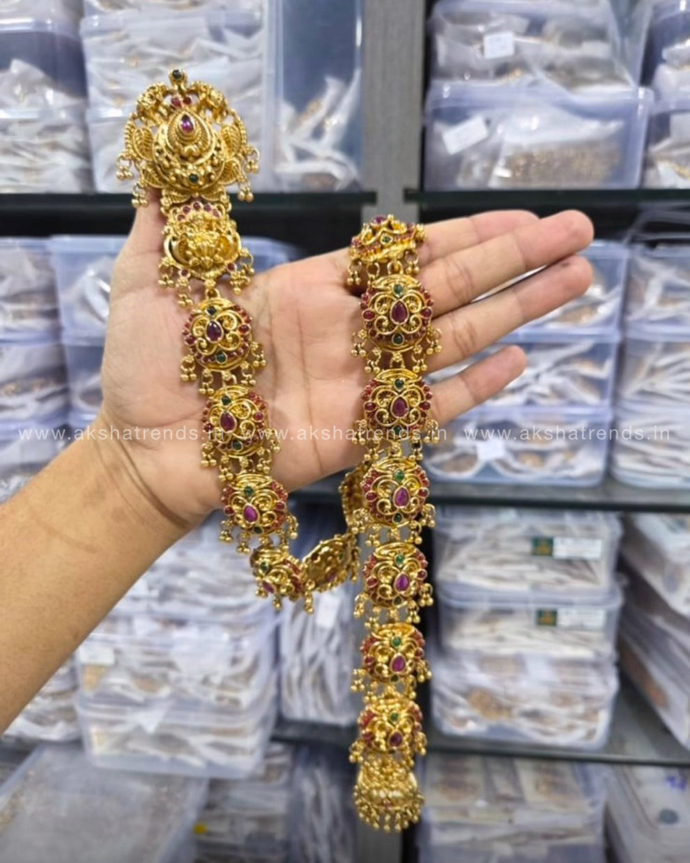 Floral rose Bridal Jadai billa -long Aksha Trends 