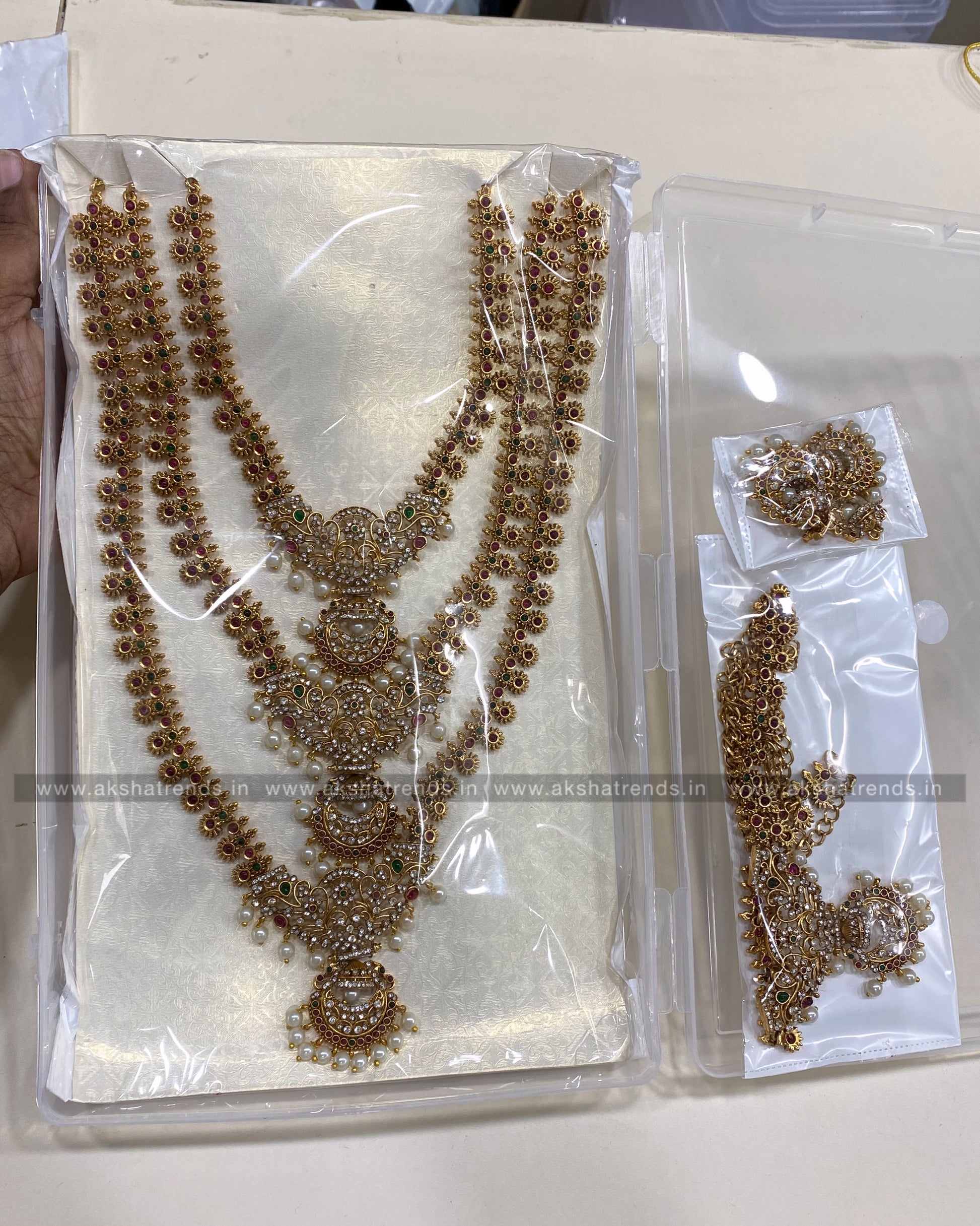 3step floral pearl semibridal Aksha Trends
