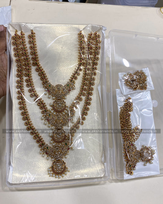 3step floral pearl semibridal Aksha Trends
