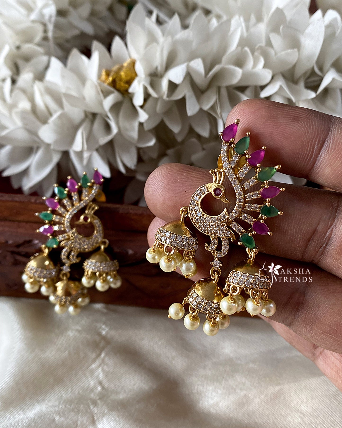 Premium Peacock jhumkas Aksha Trends