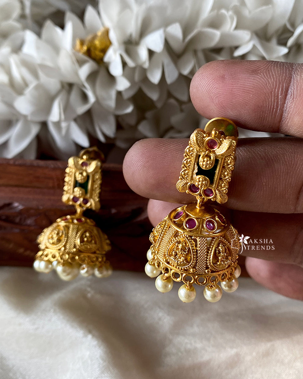 Premium floral Jhumka Aksha Trends 