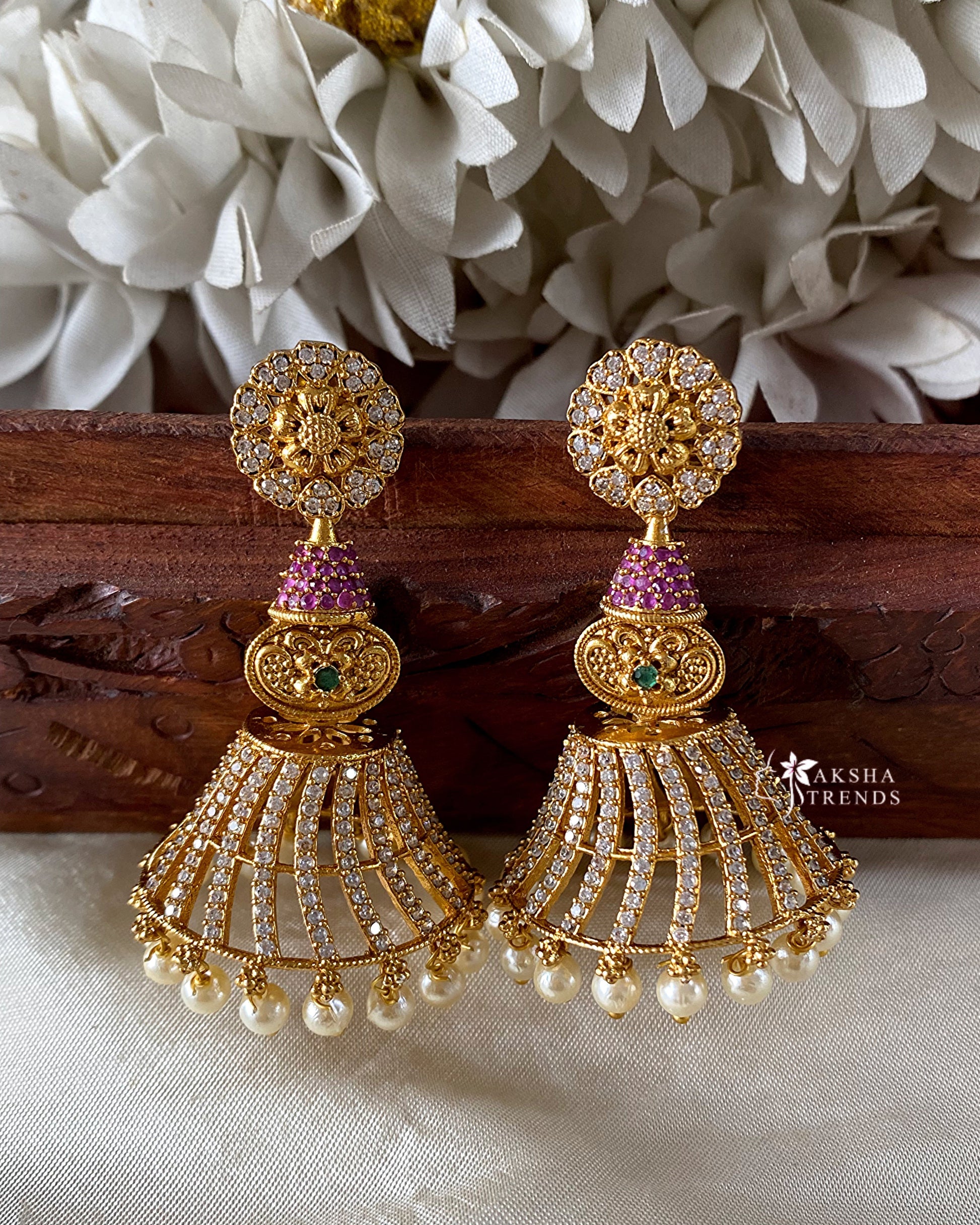 Premium AD bridal Jhumka -Big Aksha Trends