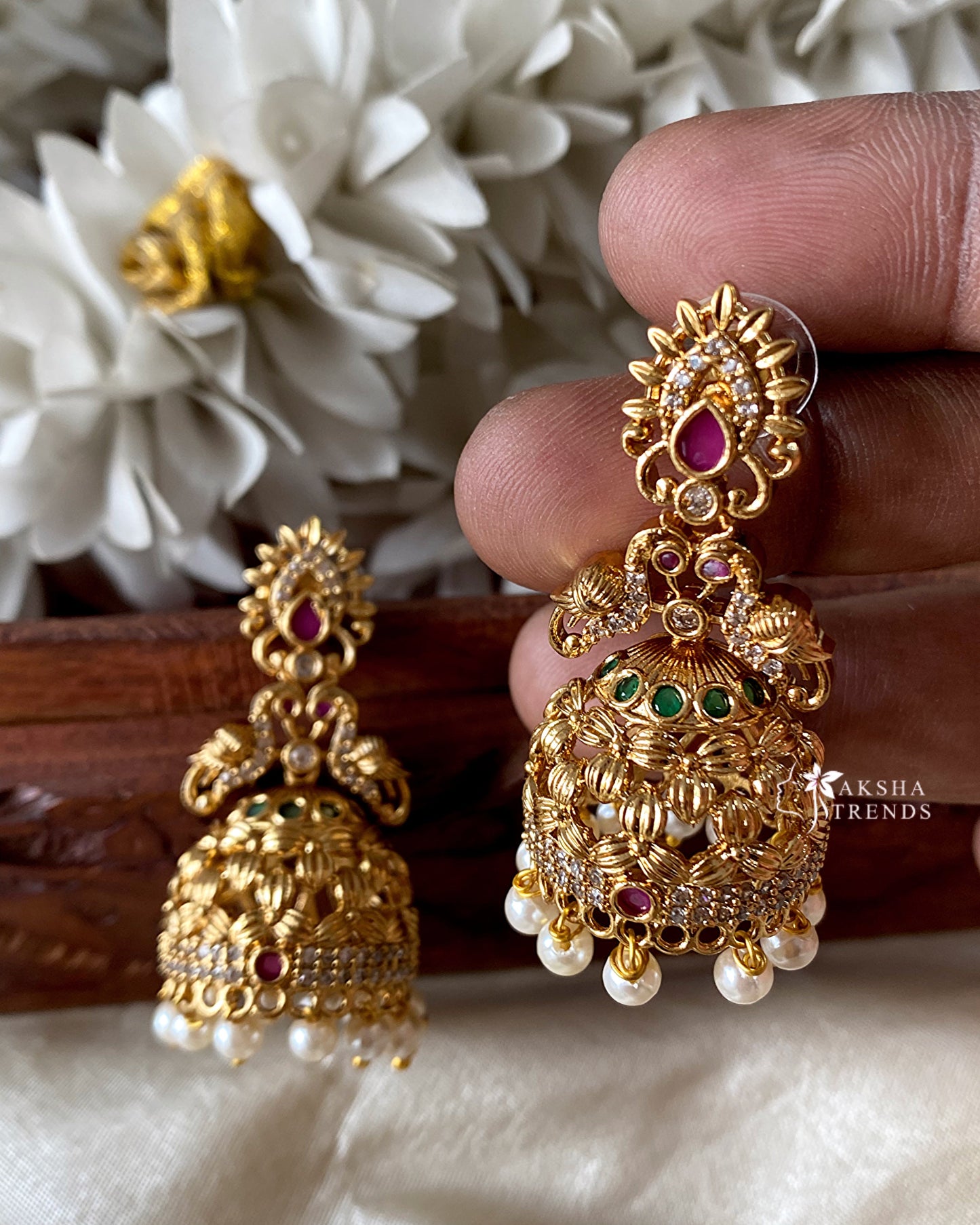 Premium AD Jhumka Aksha Trends