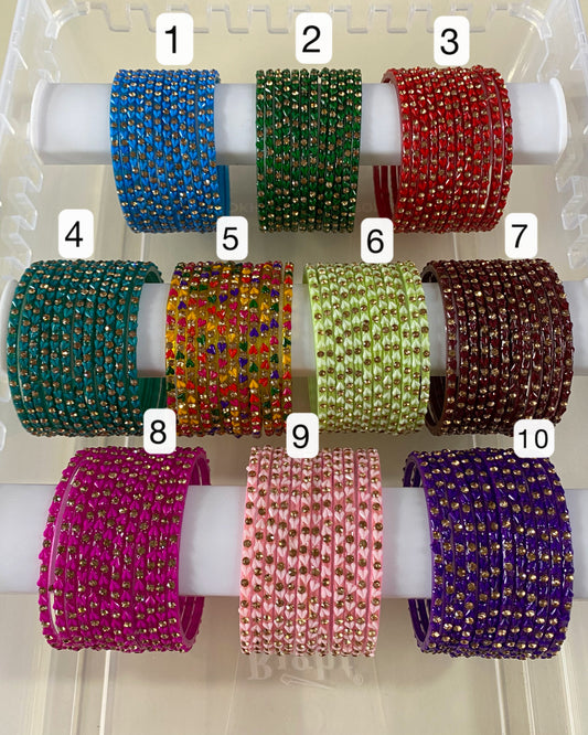 Heart Glass Bangles (12pc-dozen/one colour) Aksha Trends